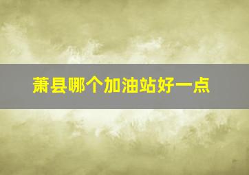 萧县哪个加油站好一点