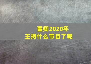 董卿2020年主持什么节目了呢