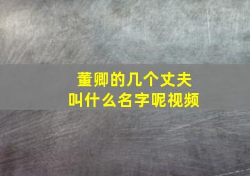 董卿的几个丈夫叫什么名字呢视频