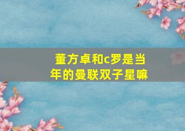 董方卓和c罗是当年的曼联双子星嘛