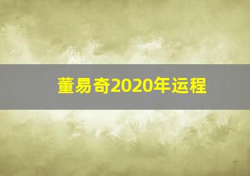 董易奇2020年运程