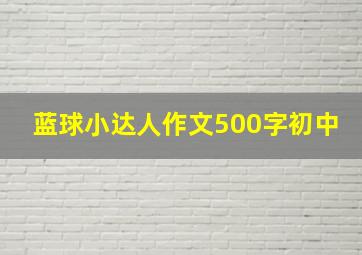 蓝球小达人作文500字初中