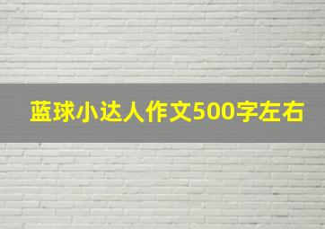 蓝球小达人作文500字左右