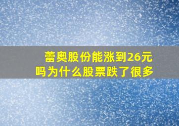 蕾奥股份能涨到26元吗为什么股票跌了很多