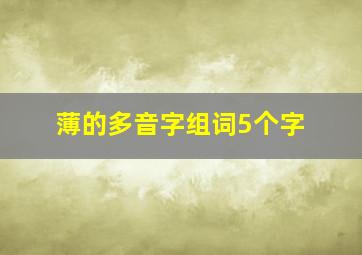 薄的多音字组词5个字