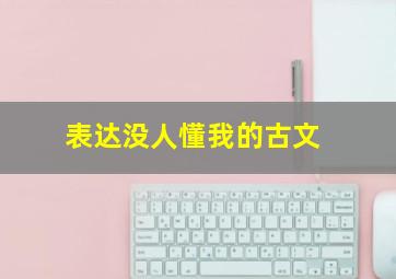 表达没人懂我的古文