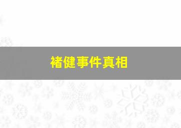 褚健事件真相