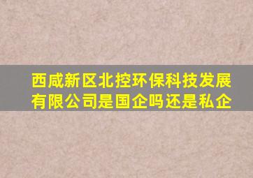 西咸新区北控环保科技发展有限公司是国企吗还是私企