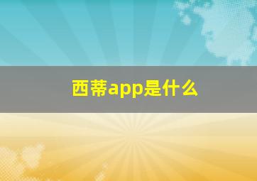 西蒂app是什么