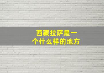 西藏拉萨是一个什么样的地方