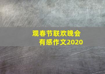 观春节联欢晚会有感作文2020