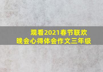 观看2021春节联欢晚会心得体会作文三年级