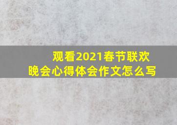 观看2021春节联欢晚会心得体会作文怎么写