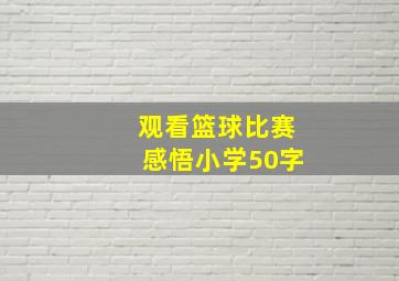 观看篮球比赛感悟小学50字