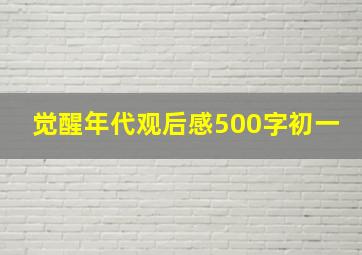 觉醒年代观后感500字初一