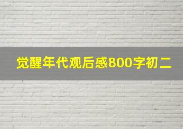 觉醒年代观后感800字初二