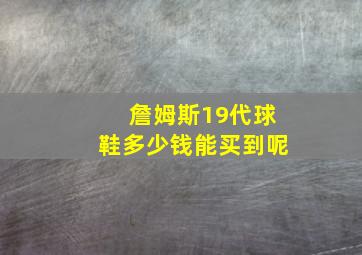 詹姆斯19代球鞋多少钱能买到呢