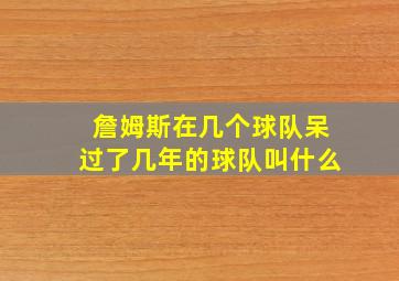 詹姆斯在几个球队呆过了几年的球队叫什么