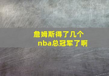 詹姆斯得了几个nba总冠军了啊