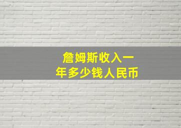 詹姆斯收入一年多少钱人民币