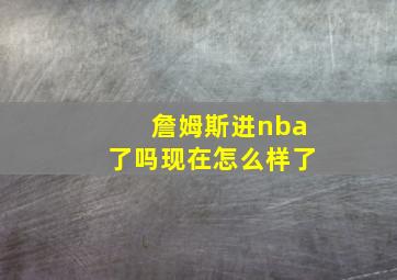 詹姆斯进nba了吗现在怎么样了