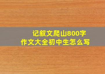 记叙文爬山800字作文大全初中生怎么写