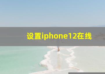 设置iphone12在线