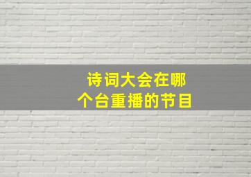 诗词大会在哪个台重播的节目