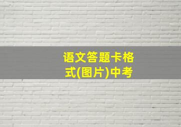 语文答题卡格式(图片)中考