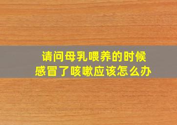 请问母乳喂养的时候感冒了咳嗽应该怎么办