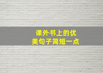 课外书上的优美句子简短一点