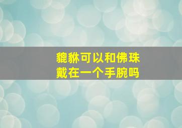 貔貅可以和佛珠戴在一个手腕吗