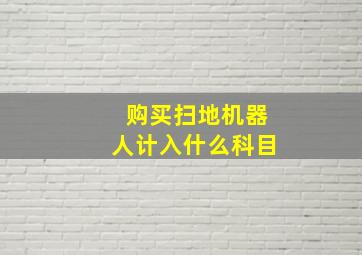 购买扫地机器人计入什么科目