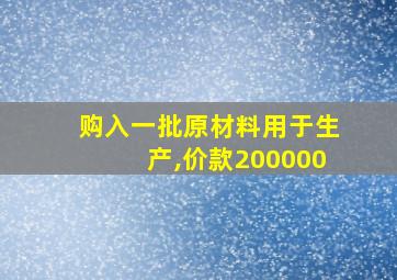 购入一批原材料用于生产,价款200000