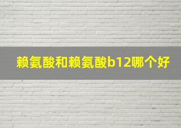 赖氨酸和赖氨酸b12哪个好