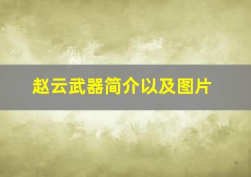 赵云武器简介以及图片