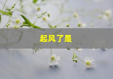 起风了是