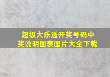 超级大乐透开奖号码中奖说明图表图片大全下载