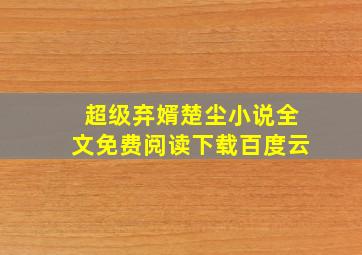 超级弃婿楚尘小说全文免费阅读下载百度云