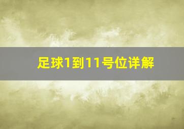 足球1到11号位详解