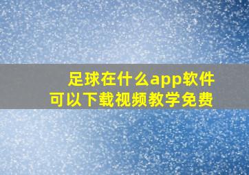 足球在什么app软件可以下载视频教学免费