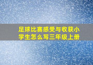 足球比赛感受与收获小学生怎么写三年级上册