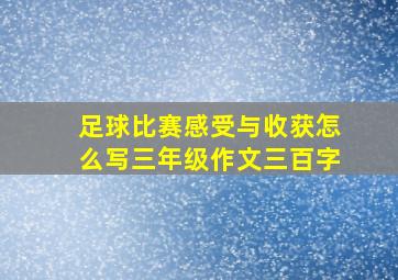 足球比赛感受与收获怎么写三年级作文三百字