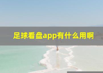 足球看盘app有什么用啊