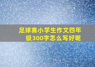 足球赛小学生作文四年级300字怎么写好呢