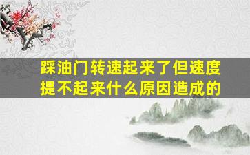 踩油门转速起来了但速度提不起来什么原因造成的