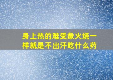 身上热的难受象火烧一样就是不出汗吃什么药