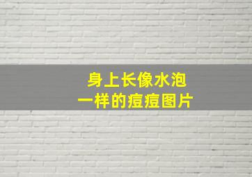 身上长像水泡一样的痘痘图片