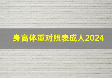 身高体重对照表成人2024