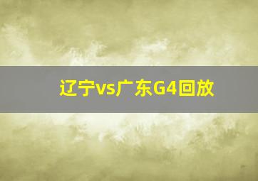 辽宁vs广东G4回放